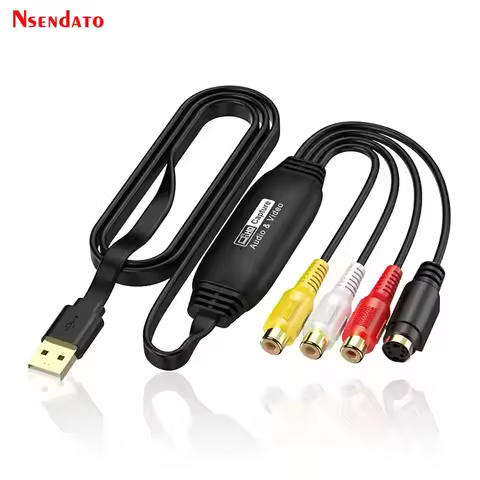 VHS to Digital Converter USB Video Capture Card VHS TV DVD VCR Audio Capture Adapter AV Recorder Vid