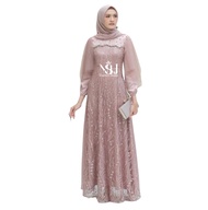 Gamis Maxi Fashion Midi Brukat Terbaru 2025 Kondangan brokat kekinian model 2025 Modern Kasual Tile