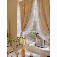 🚓Fantasy Curtain French Style Partition Rental Room Bedroom Seamless Punch-Free Shading Rental House Sun Protection Can