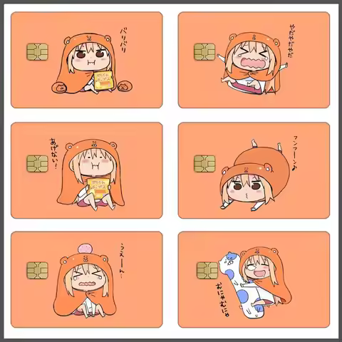 Himouto! Umaru-chan Card Stickers Decals 4pcs PVC Card Skin Credit Card Cover Decoration Self-adhesi