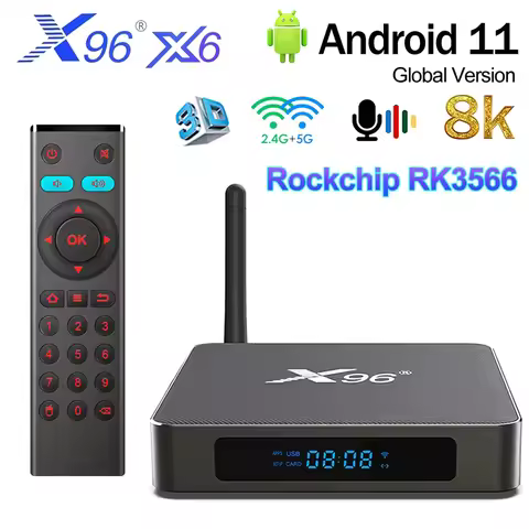 Smart TV BOX X96 X6 Android 11 RK3566 8G 64G 4G 32G 2.4/5G Dual Wifi 1000M BT 4K 8K Google Youtube M
