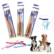 แปรงสีฟันผลิตภัณฑ์สัตว์เลี้ยง Sikat Gigi Anjing Tyff แปรงสีฟันสองหัวแปรงสีฟันสัตว์เลี้ยงแมวอุปกรณ์ทำความสะอาดฟันสุนัข