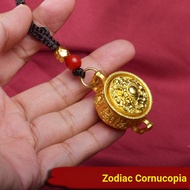 Commodity Lucky Cornucopia Zodiac Keychain Turning Handle Pendant Men Women Pendant Car Keychain Por