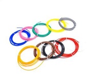 高溫PLA 1.75mm 3D列印筆多彩耗材：黑色、白色、紅色、綠色、黃色、粉紅色、藍色、紫色、橘色、灰色10種顏色，卓越耐熱性能，流暢擠出，精細造型；1.75mm標準直徑，適合廣泛3D列印筆。