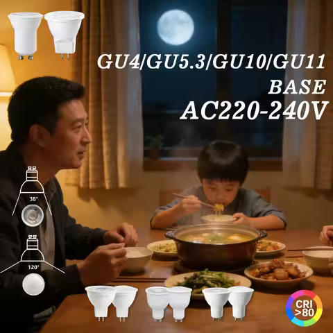 10pcs LED Bulb Lamp AC220-240V GU11 MR11 GU10 GU4 GU5.3 Foco Bulbs Warm White Equivalent 60W for Bed