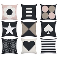 Black white geometric Pillow case40×40,45×45,50×50,60×60,70×70.Square Throw pillow cover,Home decor 