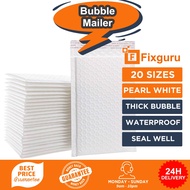 Fixguru White Pearl Bubble Mailer | 20 Sizes | Durable Mailing Bag | Protective Bubble Envelope