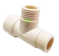 Nepel T PVC VINO 1/2 Inch Neple TEE Fitting Pipa Pvc Drat Luar Drat Dalam T Shower Sock Sambungan Kr
