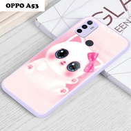 Softcase Glass Kaca Ungu/Lilac Oppo A53 - [GL82] - Case Oppo A53 - Casing Hp Oppo A53 - Case hp Oppo