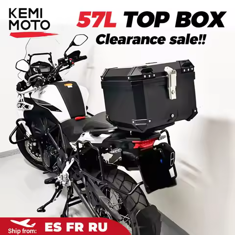 57L Motorcycle Helmet Box Universal Top Tail Rear Luggage Storage Tool Cases Lock For BMW R1200GS R1