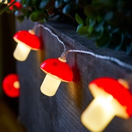 2024 LED Rome Decoration Mushroom String Lights Indoor Party Atmosphere Christmas Battery Flower Fai