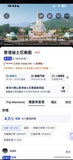 香港迪士尼樂園門票
