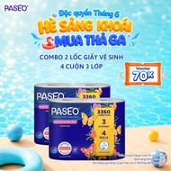 [KOL - Buy 2 for 1] Paseo 3-Ply Toilet Paper, 4 Rolls/Lot, Soft, Quick Dissolving, Virgin Paper