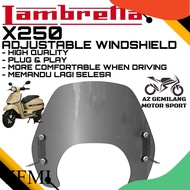 WINDSHIELD LAMBRETTA X250 X 250 ADJUSTABLE WINDSHIELD ACCESSORIES ACCESSORY MODIFIED MODIFY