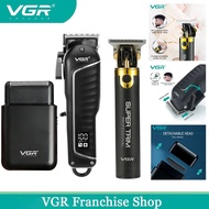VGR เครื่องตัดผม T9ปัตตาเลี่ยนสำหรับผู้ชาย VGR เครื่องที่โกนหนวดแบบปรับได้ร้านตัดผมหัวล้านแบบชาร์จไฟ