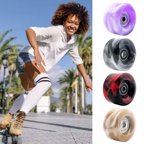 Quad Skates Wheels 82A 58*32mm Including Bearings ABEC-5 PU Quad Roller Skates Outdoor And Indoor Ac