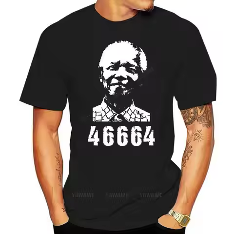 Cheap Men T Shirt Fashion Shirt Mandela Forever T-Shirt Nelson Madiba Peace Afrika Africa Print Shor