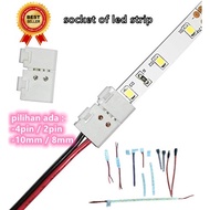 4wire / 2wire Led Wire Strip Light Connector 8MM 10MM 12V 2 Pin 2Core Lamp adapter Lampu Led Sambung