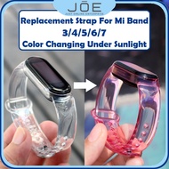 (NEW ARRIVAL) Mi Band 7 Strap Color Changing Replacement Strap For Mi Band 5 6 Replacement Strap Mi 