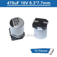 10pcs SMD Aluminum Electrolytic Capacitor 470uF 470 10V 10V470uF 470uF10V 6.3*7.7mm new original