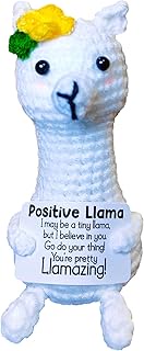 Positive Crochet Llama Emotional Support: Handmade Inspirational Crochet Animal Alpaca Cheer Up Gift