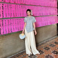 TUBYCATU Cream Silk Ao Dai QC543