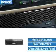 For BMW 3 Series E46 1998-2005 Real Carbon Fiber Car Center Control Gear Shift Button Panel Ashtray 