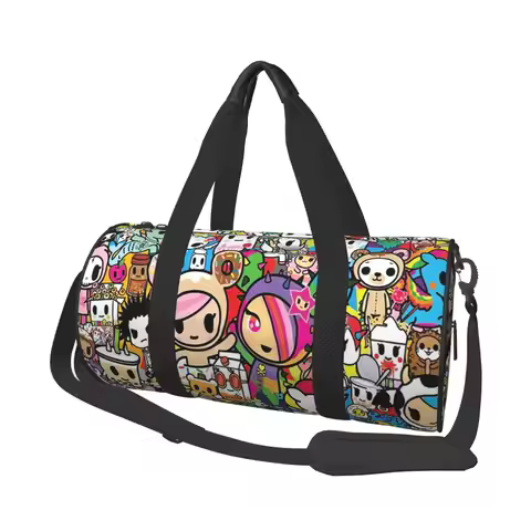 Tokidoki Kawaii Donutella Sandy Unicorno Large Duffle Gym Bag Multi-Functional Duffle Travel Bags Ha