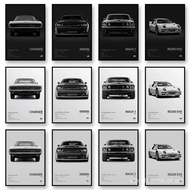 Famous Cars Scandinavian Style Gallery Classic Workspace Motivational Canvas Wall Art Print Poster N