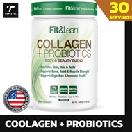 Fit & Lean Collagen + Probiotics- Grass-fed Collagen Peptide Powder Unflavored 358g (30 Servings) Gr