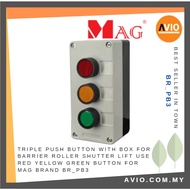MAG Triple Push Button with Box for Barrier Gate Roller Shutter Lift Red Yellow Green Button BR_PB3
