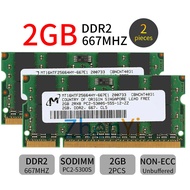 New For Micron 4GB 2X 2GB DDR2 667 667MHz 2Rx8 PC2-5300s CL5 Non ECC SODIMM Laptop Memory Notebook RAM SDRAM