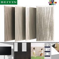 BEIYIN 6 PCS Self-Adhesive Acoustic Panel with Wavy Grooves -600x300x9mm Sound Absorbing Wall & Door