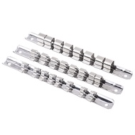 JN Socket Rack Holder 1 4 3 8 1 2 with 8 Clips On Rail Tool Organizer Storage