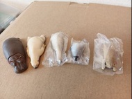 $80/5款Takara Tomy Arts  休眠動物園 系列扭蛋公仔，包括河馬 北極熊 企鵝 狗仔