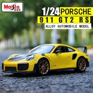 Maisto 1:24 Porsche 911 GT2 RS mô hình mô phỏng bằng hợp kim Xe hơi mô hình trang trí thủ công bộ sư
