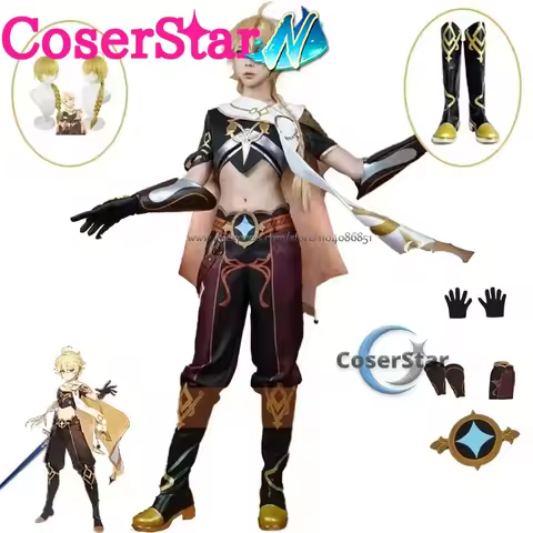 CoserStar-N In Stock Aether Cosplay Costume GenshinImpact Full Set Outfis Role Playing Suit Aether C