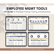 Employee Management Spreadsheets 4in1 Bundle Employee Training Planner Employee Performance Tool Sta