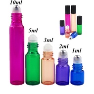50pcs/lot 1ml 2ml 3ml 5ml 10ml Colorful Perfume Roll on Bottle with Glass/Metal Ball Roller Essentia