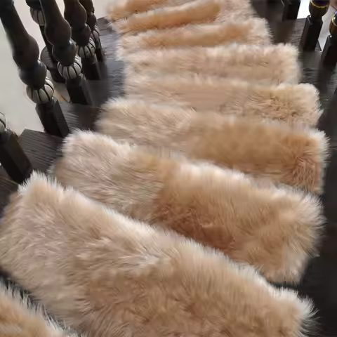 1/3/5 Pcs Stair Carpet Fuax Fur Step Rug Steps Plush Floor Mats 55x20cm Imitation Wool Foot Carpet S