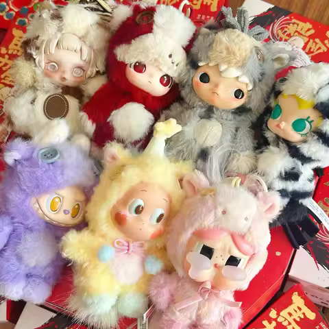 Genuine POPMART Have A Good Run Series Vinyl Plush Pendants Blind Box Toys Kawaii Labubu Crybaby Hir