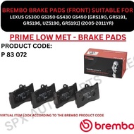 BREMBO GENUINE DISC BRAKE PAD (FRONT, REAR) FOR LEXUS GS300 GS350 GS430 GS450 [GRS190, GRS191, GRS19