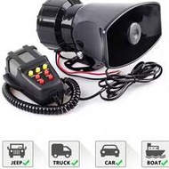100W 12V Car Speaker With Microphone - Heavy Duty 7-Tone Warning Siren Horn Suitable For Motorcycle 