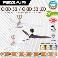 REGAIR OKID 52 / OKID 52 LED 52 INCHES DC MOTOR 3 BLADES 8R+8F SPEEDS 3C LED REMOTE CONTROL CEILING 