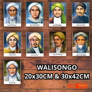 WOODEN POSTER WALL DECORATIONS PHOTO WALI SONGO 9 WALI PARA SUNAN