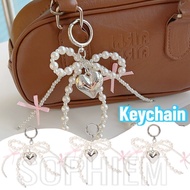 Pearl Beaded Bow Keychain - Bags, Phone Case Decoration Hangings - Gifts for Friends, Couple - 3D Lo