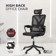 (Self-assembly) Homez Office Chair Ergonomic Chair Executive Mesh High back / Medium Back Chair /with legrest- Black