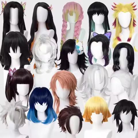 Anime Character Series Cos Wig Comic Exhibition Dress Up Hair Accessories Colorful Wig Cover Aime De