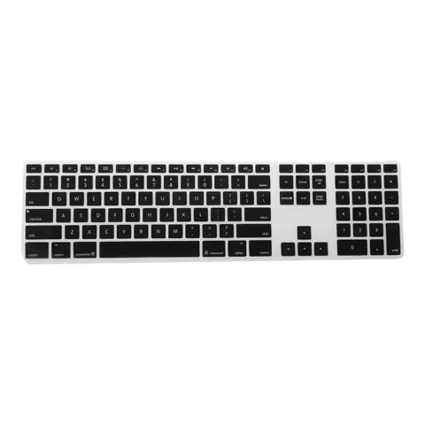 Silicone Thin Keyboard Skin Cover Protector With Numeric Keypad For Apple iMac Black
