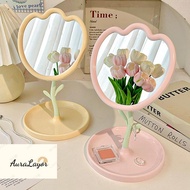 [AuraLayor] Makeup Girls Small Mirror Bedroom Beauty Design Women Nordic Mirrors Quality Funky Espel